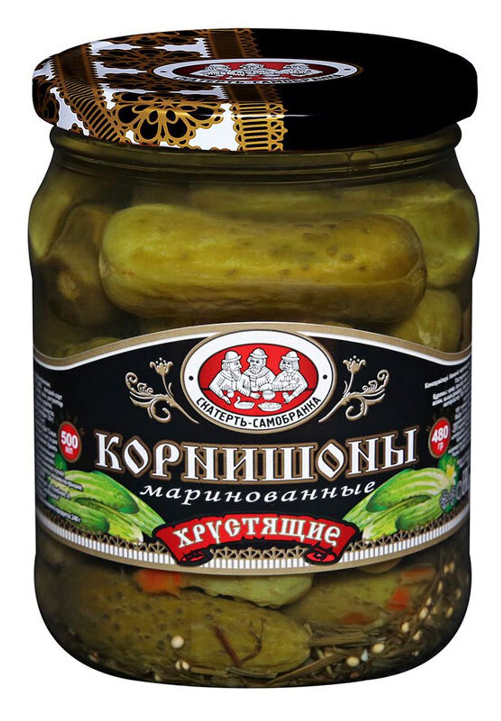 Корнишоны С-С хрустящие 3-6см с/б 500мл/12шт