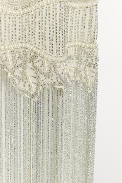 ZARA ПЛАТЬЕ С БРЕТЕЛЯМИ, БУСИНАМИ И БАХРОМОЙ — ZW COLLECTION, ЖЕМЧУЖНЫЙ/БЕЖЕВЫЙ