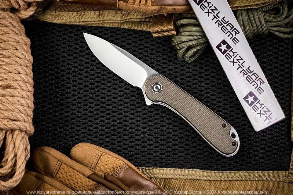 Нож Civivi Elementum C907T сталь D2 Satin рукоять Green Micarta