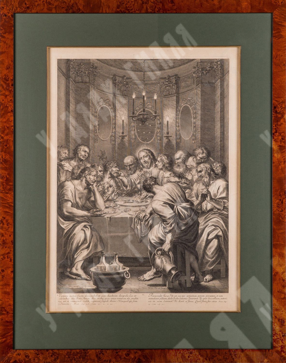 Грегуар Юре. Тайная вечеря. Бумага, резец. Франция. 1664.