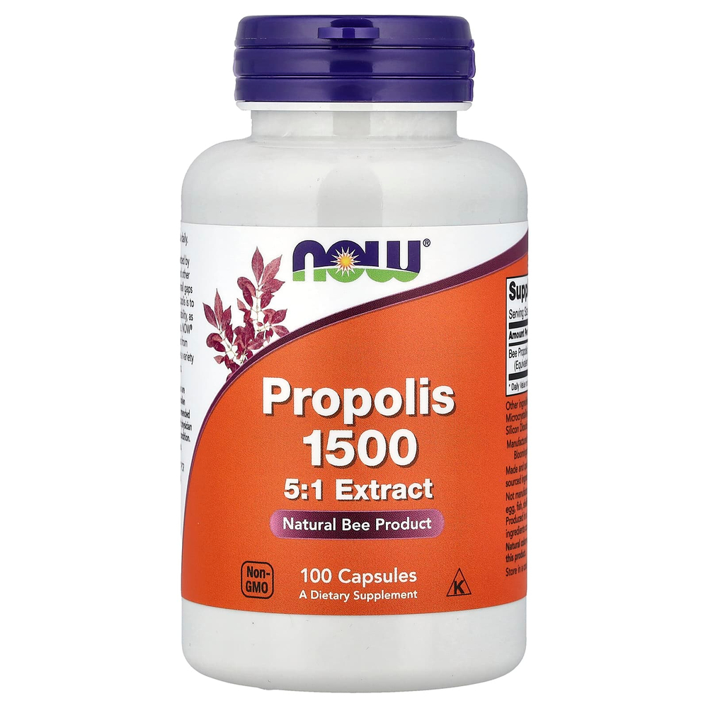 NOW Foods, прополис 1500, 300 мг, 100 капсул