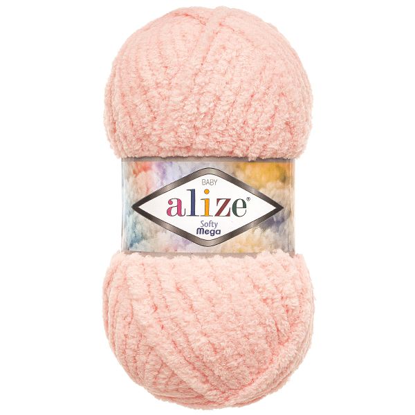 Пряжа Alize (Ализе) Softy Mega / уп.5 мот. по 100 г, 70м, 340 пудра розовая