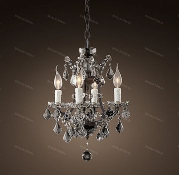 replica  19TH C. ROCOCO IRON & CLEAR CRYSTAL ROUND Restoration Hardware 68290056