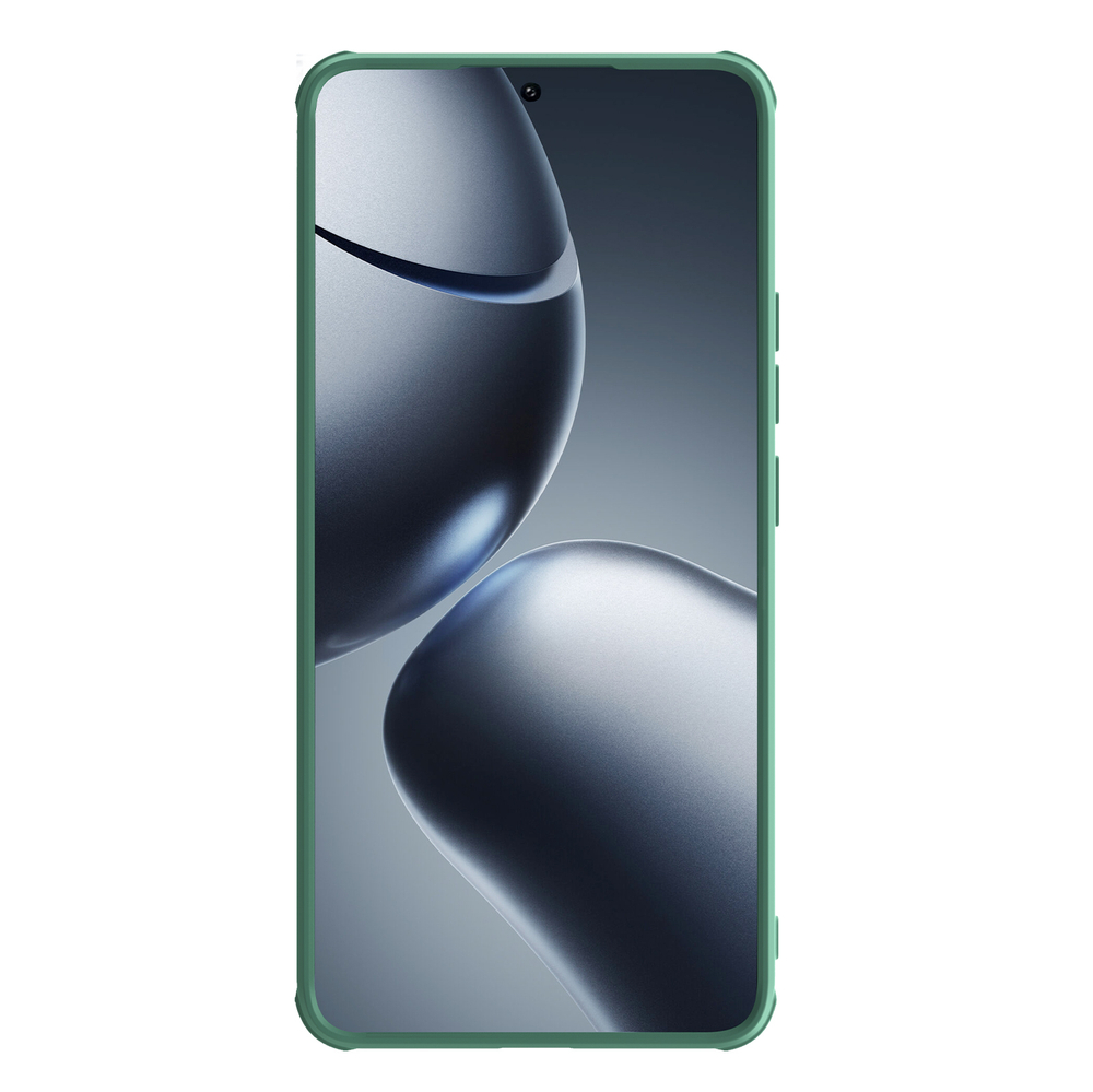 Усиленный чехол зеленого цвета (Dark Green) с сдвижной шторкой для камеры от Nillkin для Xiaomi 14T, серия CamShield Pro Case