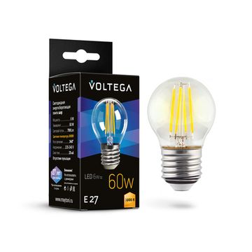 Светодиодная лампа Шар Crystal Globe 6W 3000K E27 (7215) VG10-G1E27-3K-6W-F Voltega