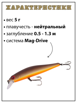 Воблер Минноу Rigge 70SP 70 мм 5 г цвет #37