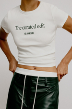 Хлопковая футболка с принтом — Цвет слоновой кости/Condé Nast Glamour - H&M