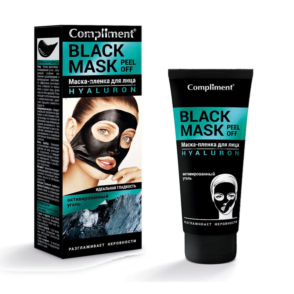 Compliment Black Mask Маска-пленка для лица HYALURON