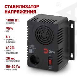 СНК-1000-У ЭРА Стабилизатор напр. компакт, универс., 160-260В/220В, 1000ВА | Электротовары