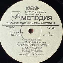 Виниловая пластинка Вячеслав Малежик ‎– Верблюд (Мелодия) LP