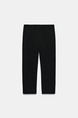 ZARA ЭЛАСТИЧНЫЕ БРЮКИ КАПРИ, ЧЕРНЫЙ
