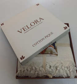 Velora Home Плед LUX Однотонный-2 кремовый цвет 200х230 100% Хлопок