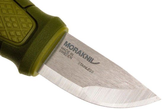 Нож Morakniv Eldris, нержавеющая сталь, цвет зеленый, с ножнами, 12651