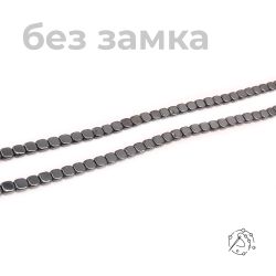 Нить бусин гематит Куб плоский, 4-4 мм