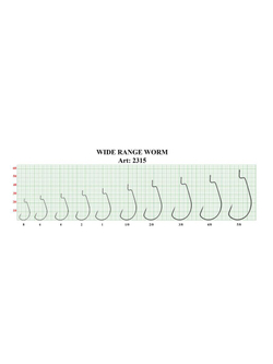 Крючок рыболовный (офсет) WIDE RANGE WORM 2315 №6