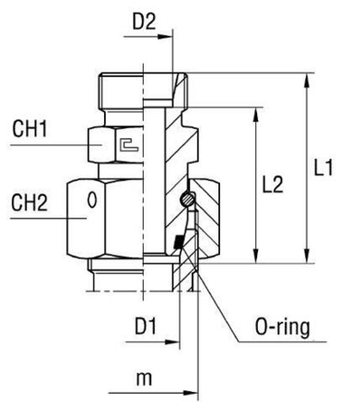 Соединение PNF DS12 22х1.5 (корпус)