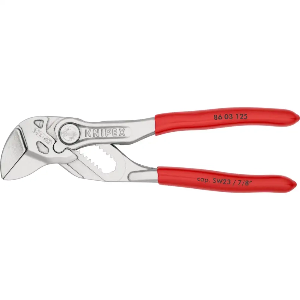 миниатюрный цанговый ключ переставные клещи хромированные 125 мм Knipex 86 03 125 SB