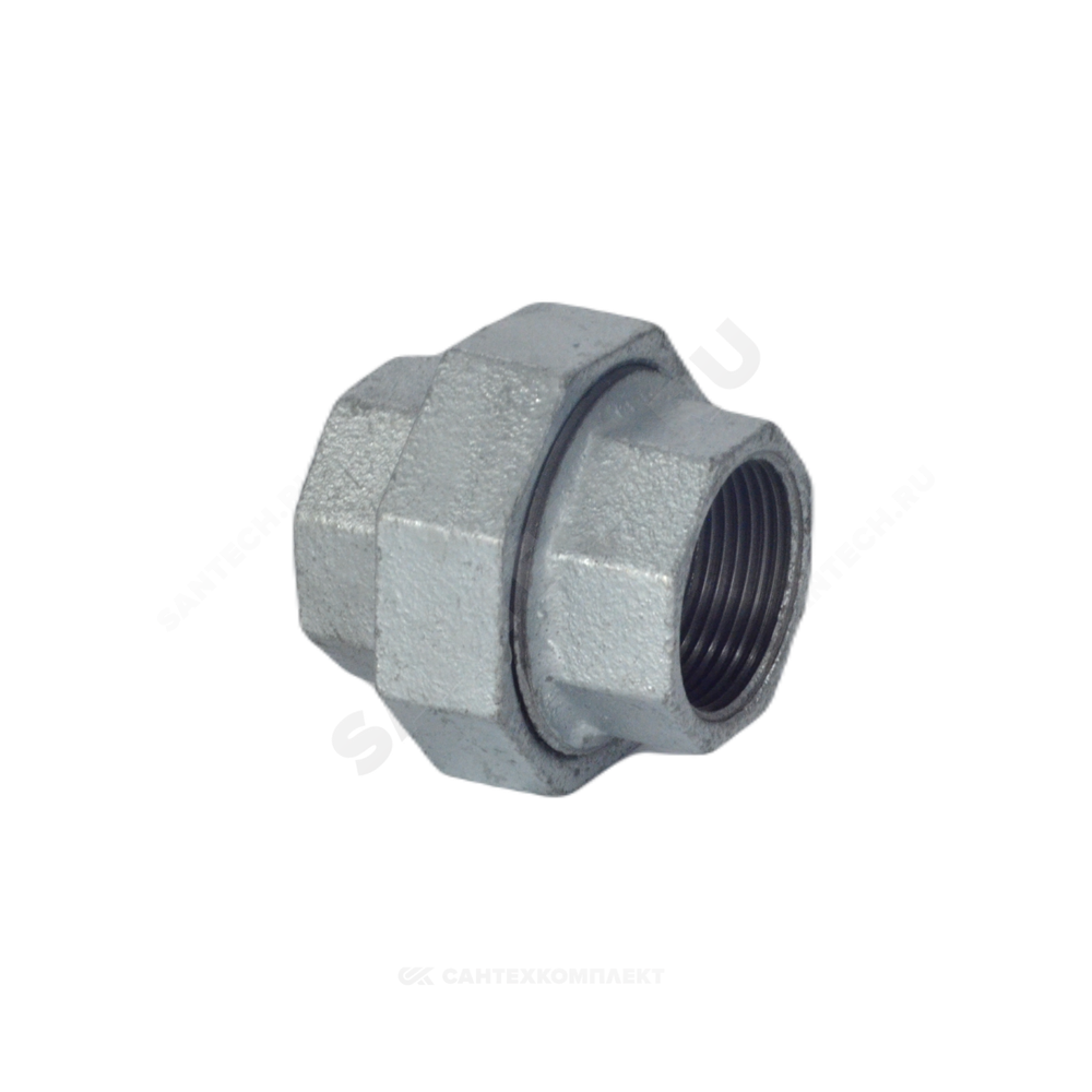 Соединитель прямой американка чугун оц Ду 25 (1") ВР/ВР Fittex PLUS