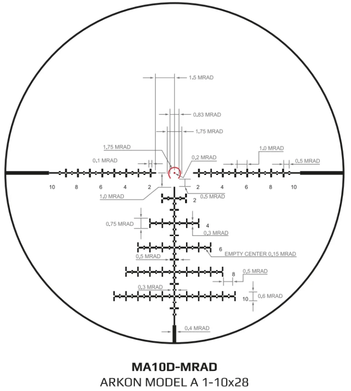 Прицел Arkon Model A 1-10x28 FDE