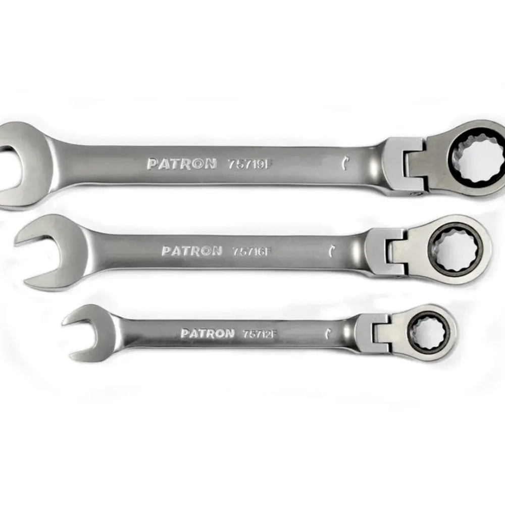 Ключ комбинированный трещоточный с шарниром 10мм PATRON P-75710F