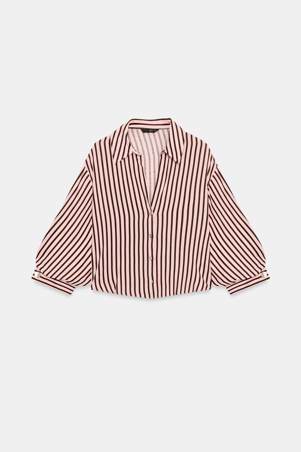 РУБАШКА В ПОЛОСКУ С ПЫШНЫМИ РУКАВАМИ — ZARA