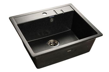 GRANFEST Мойка мрамор QUADRO GF-Q--560 1-чаш. 560*500мм черный арт.GF-