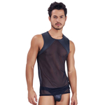 Черная прозрачная мужская майка Audacy Tank Top (Размер: M) (Цвет: черный)