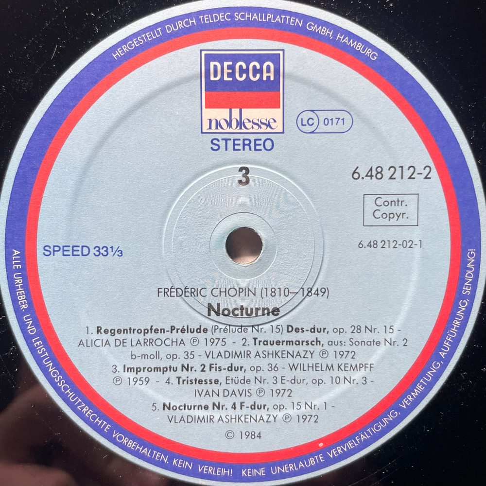 Сборник Ноктюрн - Самые красивые мелодии Шопена 2LP (Германия 1984г.)