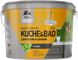 Краска для кухни и ванной вододисперсионная Dufa Kuchen & Badfarbe матовая база 1 9 л