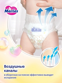 Трусики-подгузники Merries 3 58шт