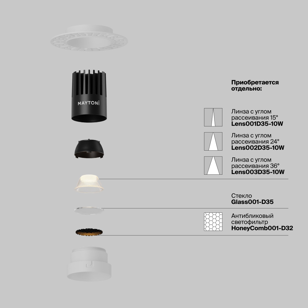 Встраиваемый светодиодный светильник Maytoni Dip DL119-10W-2.7K-TRS-W