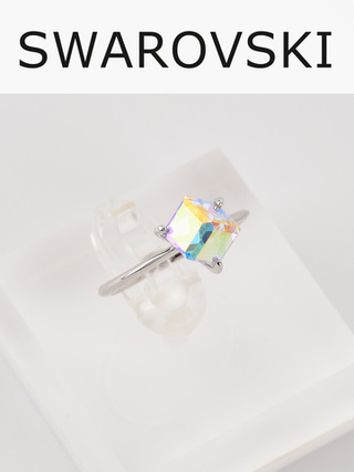 Кольцо Миражи тонкое с кристаллом-хамелеоном Swarovski
