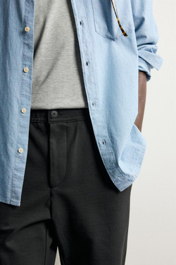 ZARA КОМФОРТНЫЕ БРЮКИ RELAXED FIT, ЧЕРНЫЙ