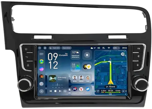 Магнитола для Volkswagen Golf 7 2012-2020 (рамка с крутилками и кнопками) - Teyes CC4-PRO монитор 9.5" 2K QLED на Android 13, Быстрейшая, Snapdragon 778G, ИИ, CarPlay, DSP, 4G SIM-слот
