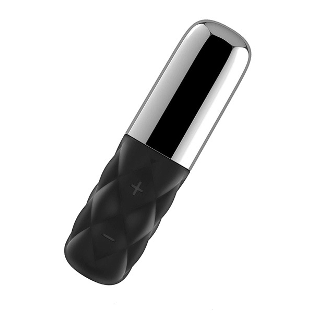 Чёрно-серебристая вибропуля Satisfyer Sparkling Darling