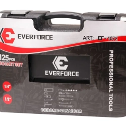 Набор инструментов 125 пр, 1/2'',1/4''(6гр) EVERFORCE EF-1072
