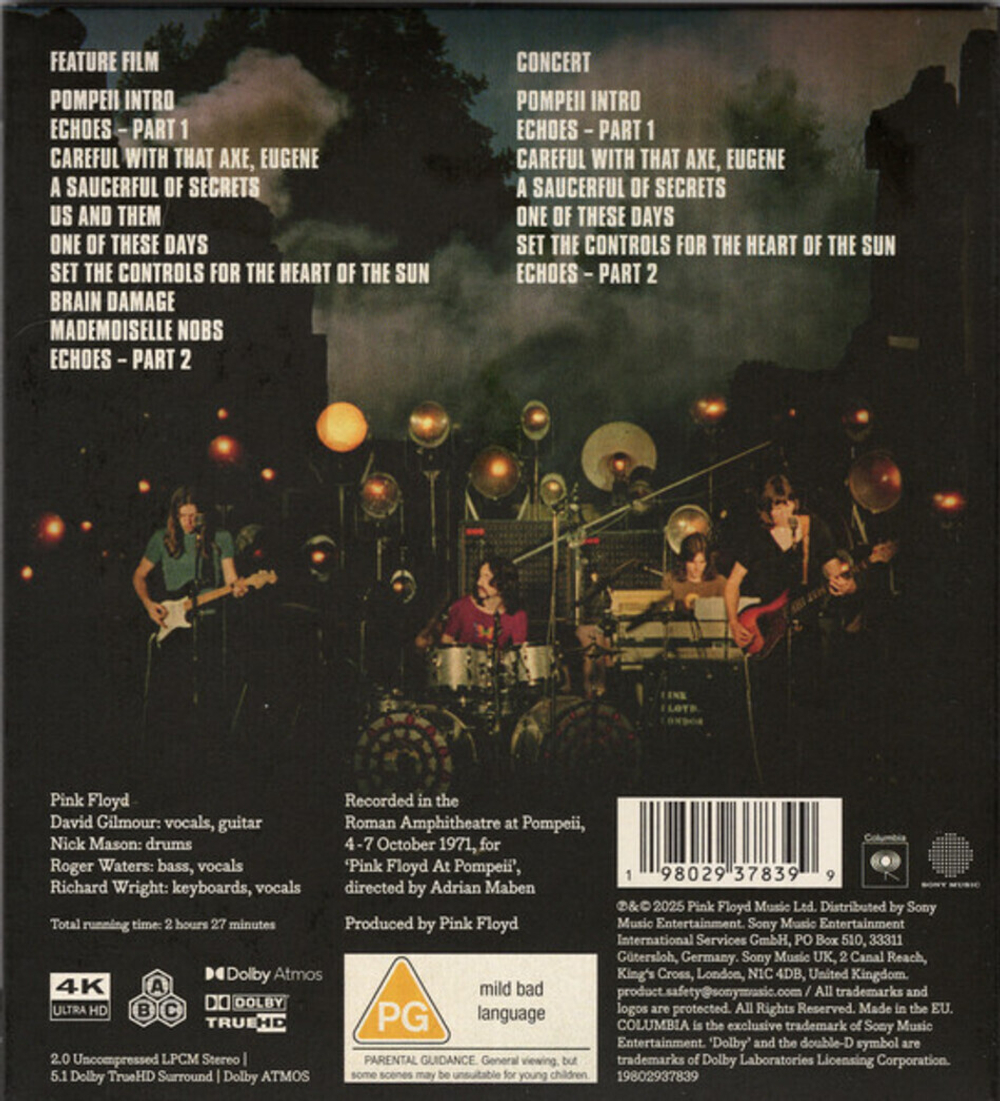Pink Floyd / Pompeii Anno Domini MCMLXXI D.C. (Blu-ray 4K UHD)