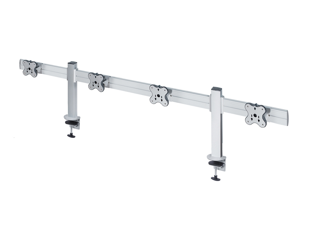 ErgoFount TBSS-400C Настольное крепление для 4 мониторов диагональю до 24'' конфигурации 1х4 с зажимом к столу типа "С". Цвет - серебристый