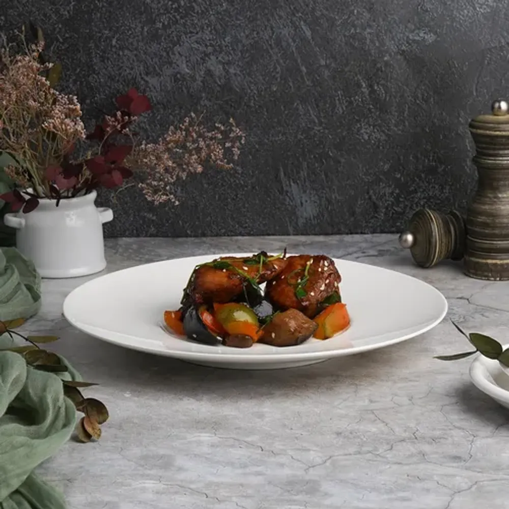 Тарелка d 25,5 см h3 см с широкими полями белая фарфор P.L. Proff Cuisine [6]