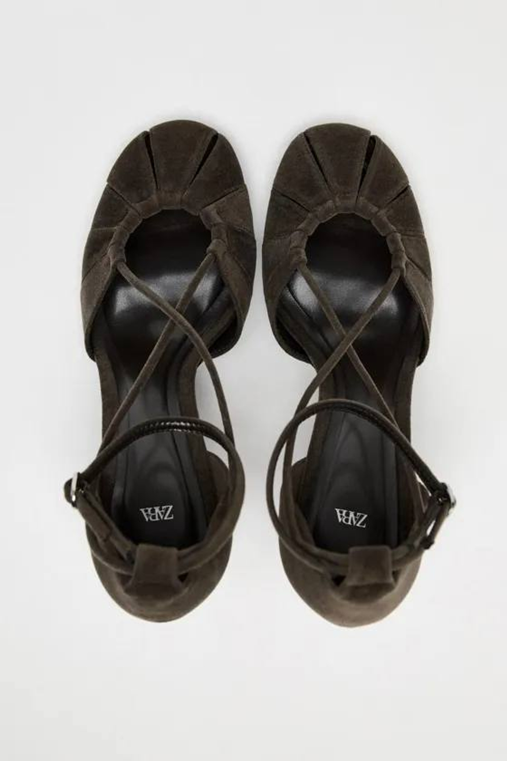 ZARA ТУФЛИ СО СБОРКОЙ, СЕРЫЙ
