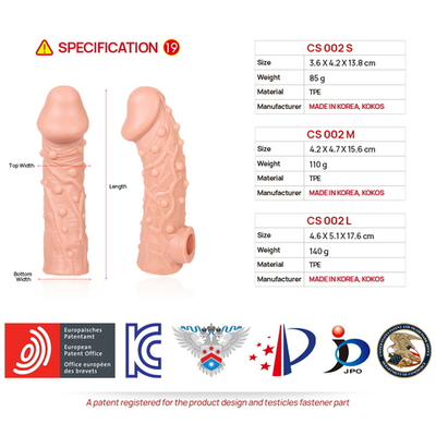Насадка на пенис Cock Sleeve телесная с рельефом KOKOS CS-002-S