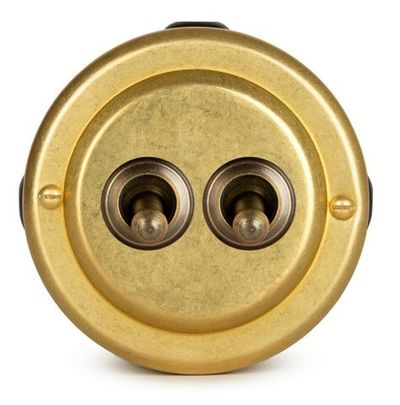 Переключатель (проходной) ретро тумблерый 2 кл. "GOLD" VINTAGE-BRASS 30402-6 / 2 группы света, проходной