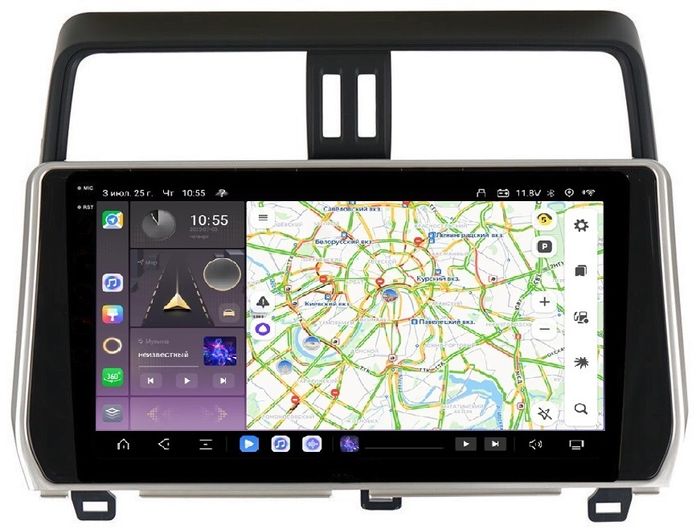 Магнитола для Toyota Land Cruiser Prado 150 2017-2023 - Kuberg OL-1680 QLed+2K, Android 13, Быстрейшая, CarPlay, 4G SIM-слот