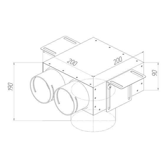 Provent VPS 125/75×2 пленум потолочный круглый на 2 выхода