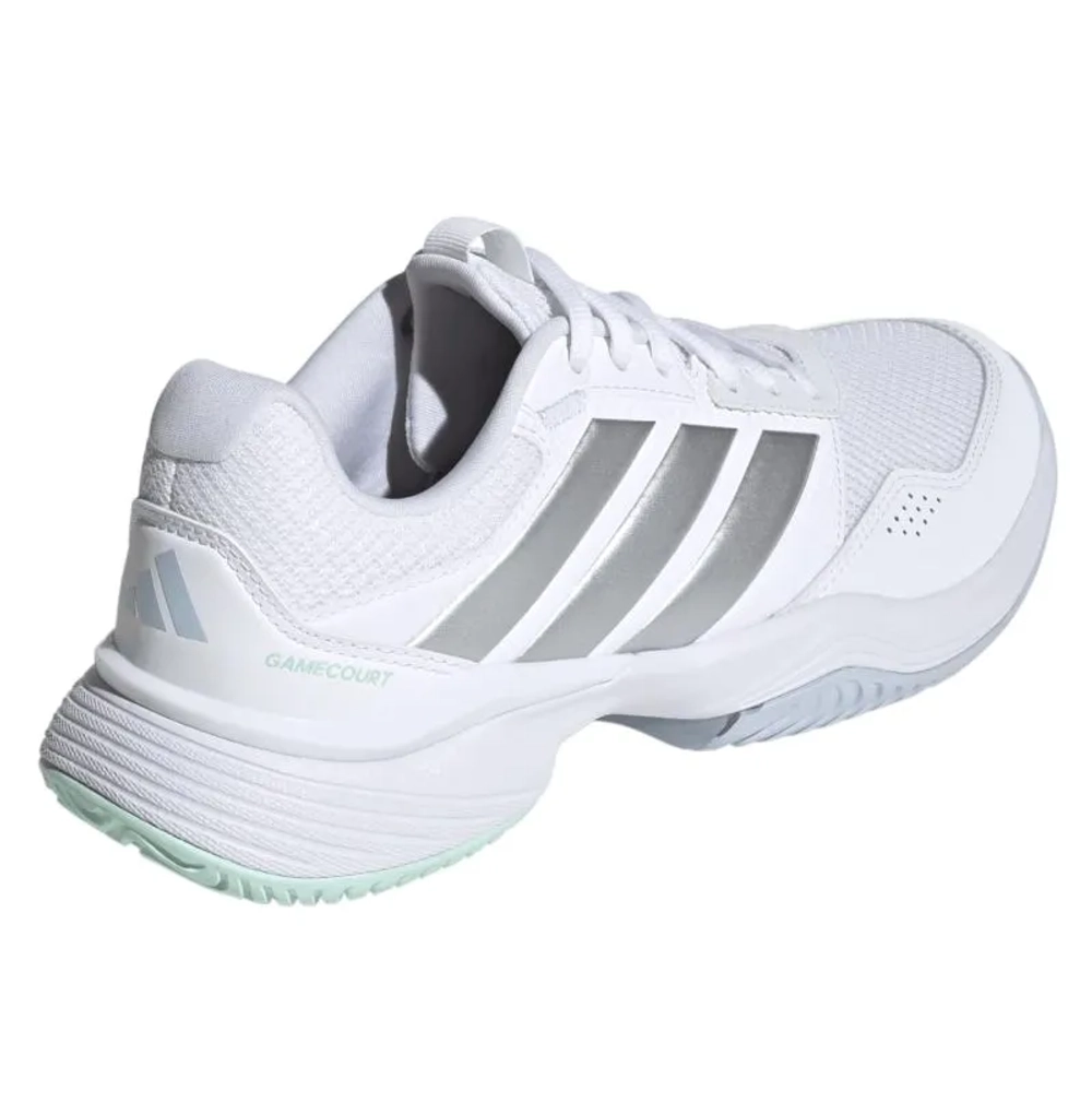 Женские Кроссовки теннисные Adidas GameCourt 3 W - cloud white/silver metallic/ice blue