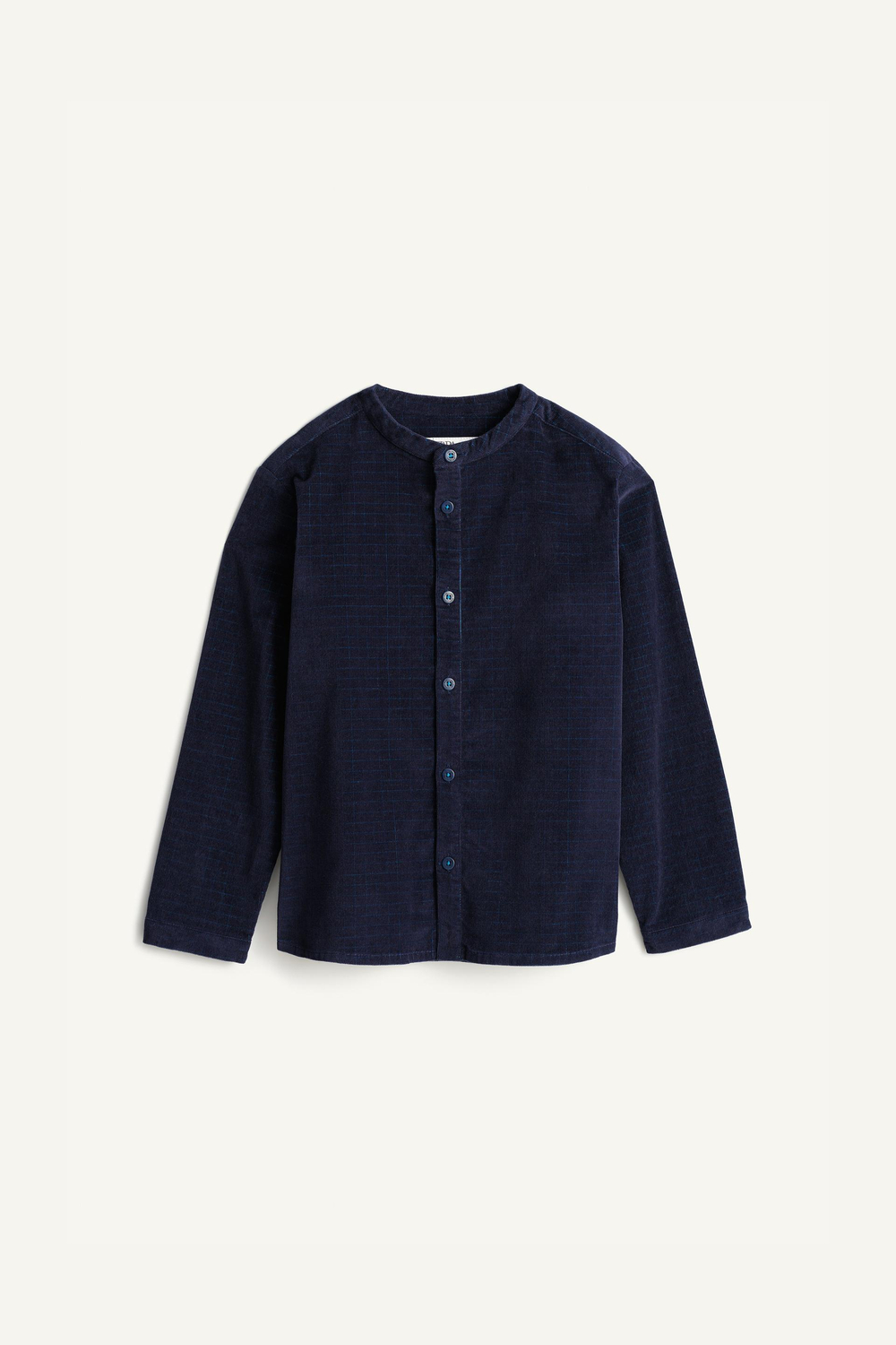 ZARA РУБАШКА С ВОРОТНИКОМ-СТОЙКОЙ - LIMITED EDITION, ТЕМНО-СИНИЙ