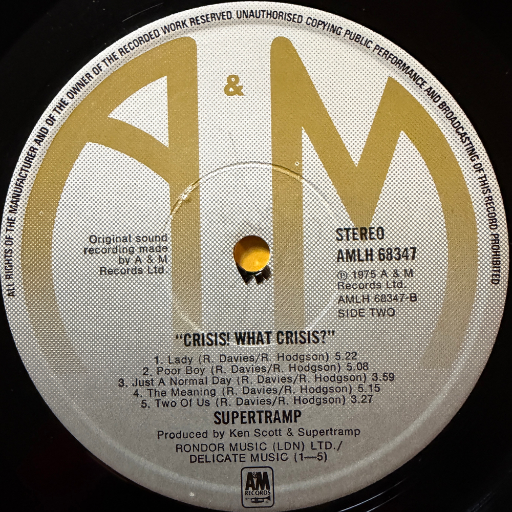 Supertramp ‎– Crisis? What Crisis? (Англия 1975г.)