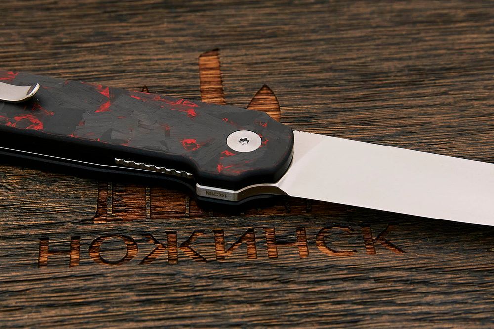 Нож складной QSP QS144-D Lark, клинок 80мм, сталь Sandvik 14C28N, рукоять карбон-R