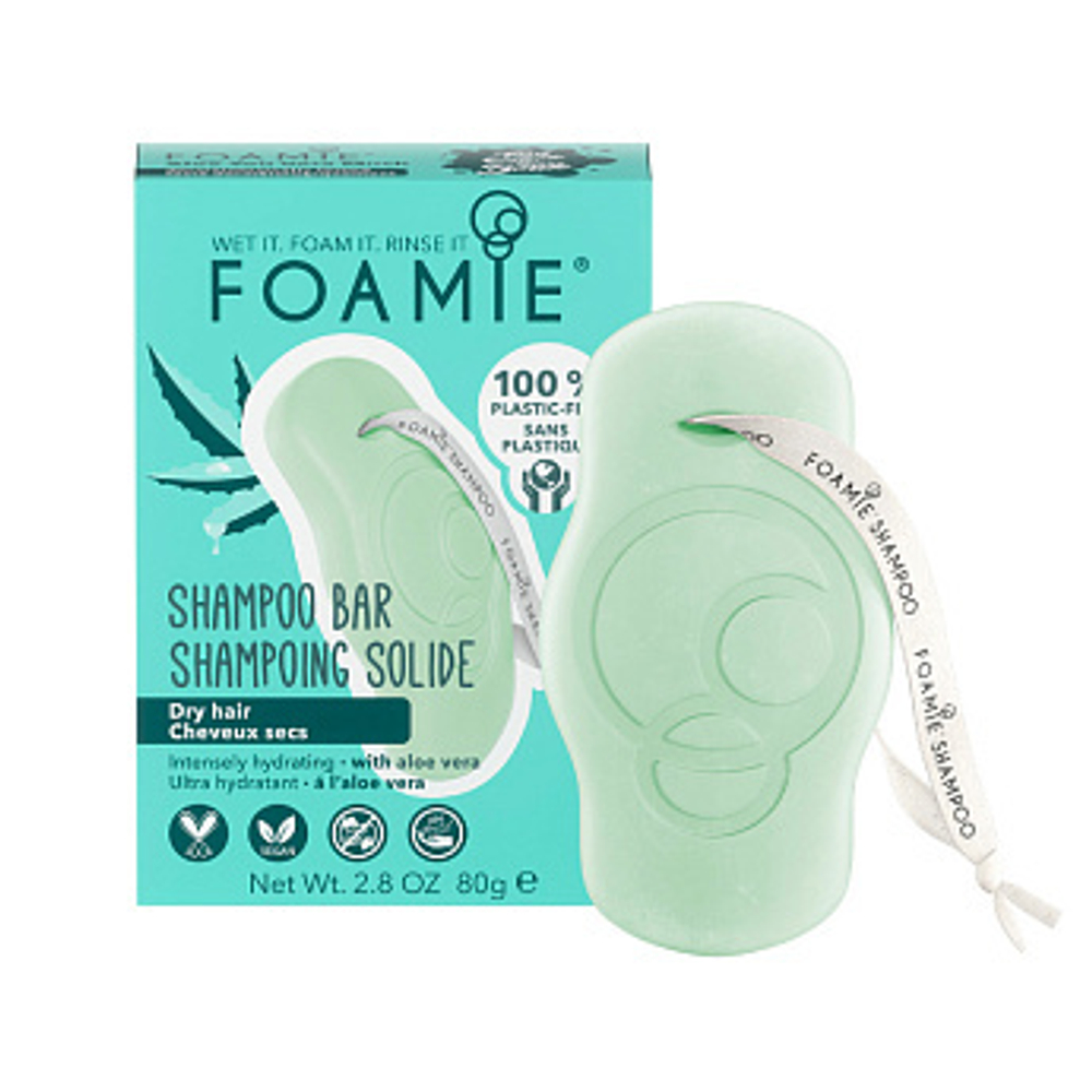 Твердый шампунь для сухих волос с алоэ FOAMIE Aloe You Vera Much 80 гр