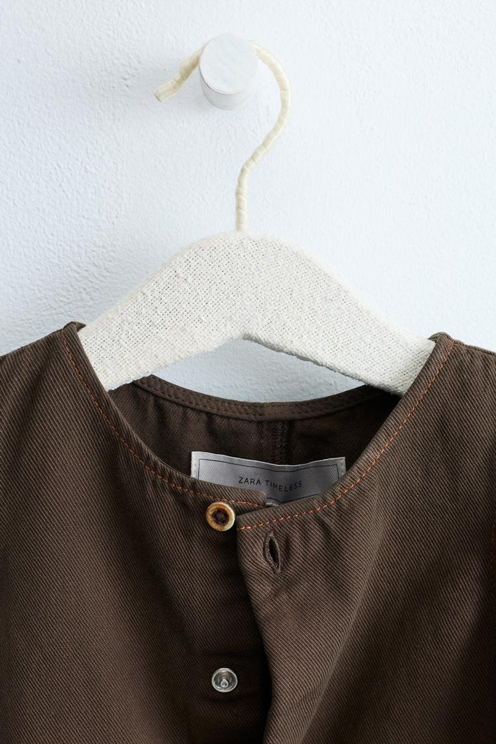 ZARA TIMELESS — ОДНОТОННЫЙ КОМБИНЕЗОН ИЗ ТВИЛА, ТЕМНО-КОРИЧНЕВЫЙ